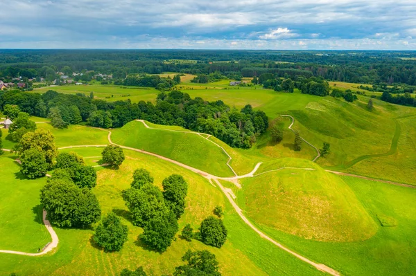 Panorama View Hillforts Kernave Ancient Capital Grand Duchy Lithuania — Stock Photo, Image