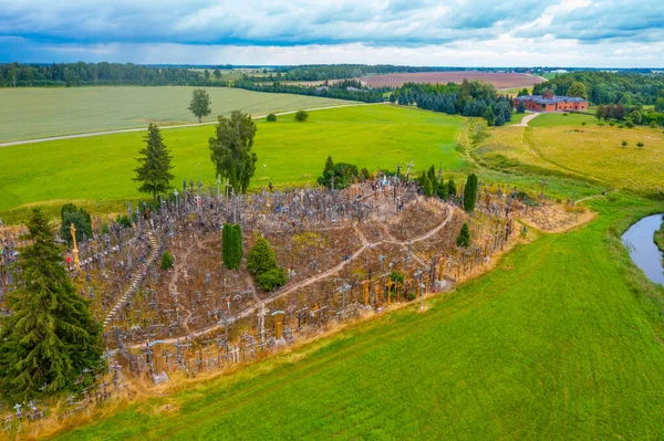 Aerial View Hill Crosses Lithuanian Town Siauliai — Stock Photo, Image