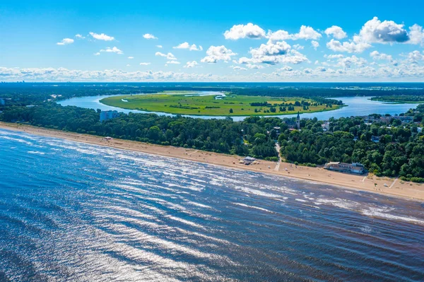 Panorama Utsikt Över Strand Jurmala Lettland — Stockfoto