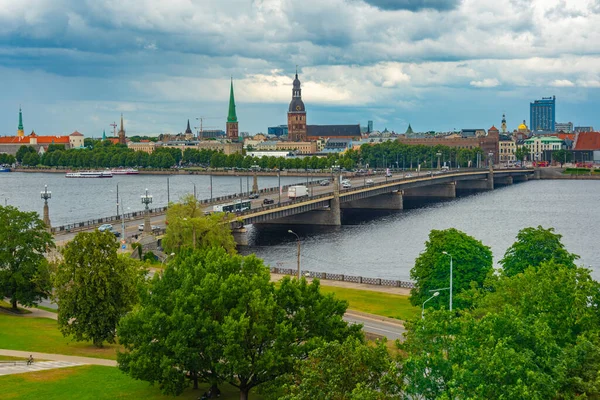 Panorama Riga Bibliothèque Nationale Lettone — Photo
