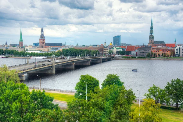 Panorama Riga Visto Dalla Biblioteca Nazionale Lettone — Foto Stock