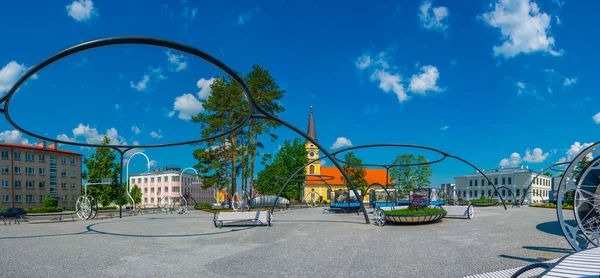 エストニアの町ヴォルのメイン広場の眺め — ストック写真