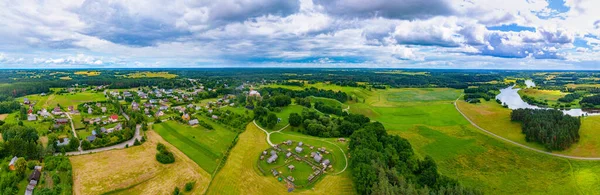 Widok Hillforts Kernave Starożytną Stolicę Wielkiego Księstwa Litewskiego — Zdjęcie stockowe