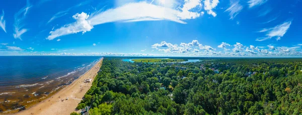 Panoramisch Uitzicht Een Strand Jurmala Letland — Stockfoto