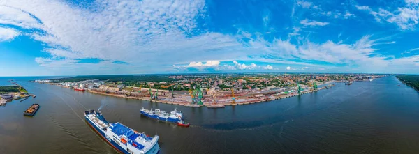 Panorama Vista Porto Industrial Klaipeda Lituânia — Fotografia de Stock