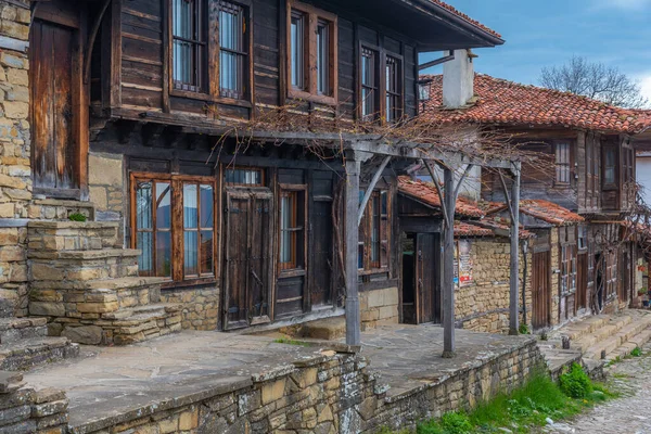 Традиційні Старі Будинки Болгарському Селі Жеравна — стокове фото