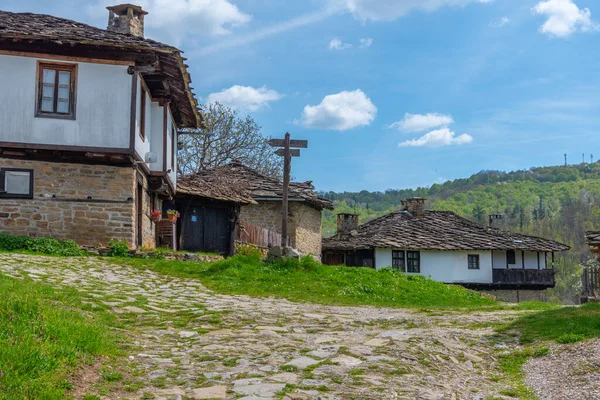 Tradiční Staré Domy Bozhentsi Architektonické Rezervace Bulharsku — Stock fotografie