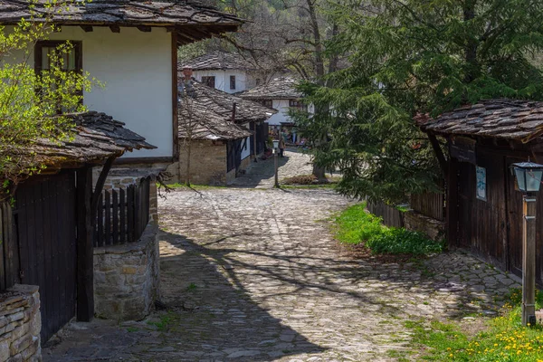 Традиционные Старинные Дома Архитектурном Заповеднике Боженци Болгарии — стоковое фото