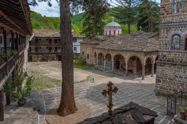 Bulgaristan 'daki Truva manastırının içindeki bir kilisenin ayrıntıları.