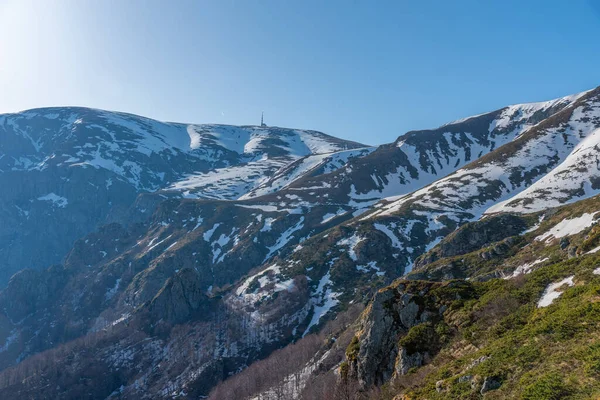 Pasmo Górskie Stara Planina Widok Ścieżki Kierunku Szczytu Botewa Bułgaria — Zdjęcie stockowe