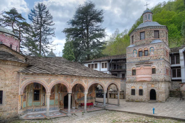 View Inner Courtyard Famous Troyan Monastery Bulgaria — Stock Fotó