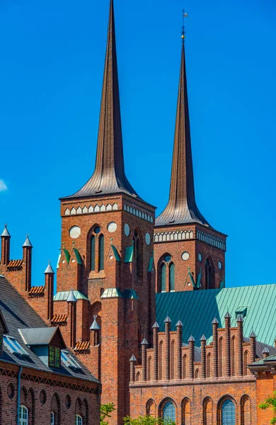 Vista Catedral Roskilde Dinamarca — Fotografia de Stock