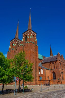 Danimarka 'daki Roskilde katedralinin görüntüsü.