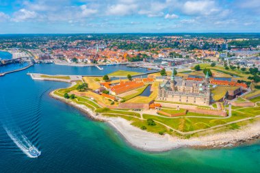 Panorama of the Kronborg castle at Helsingor, Denmark. clipart