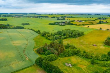 Danimarka 'daki Mon adasının tarım manzarası.