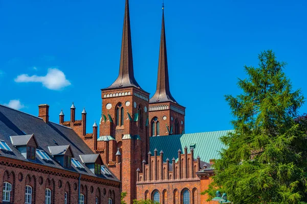 Vista Catedral Roskilde Dinamarca — Fotografia de Stock