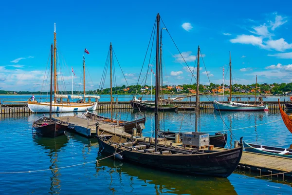 Реконструированные Корабли Викингов Порту Роскилле Дания — стоковое фото