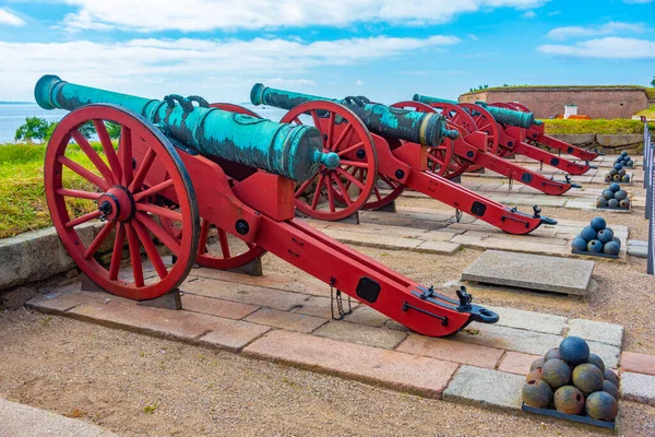 Canhões Antigos Castelo Kronborg Helsingor Dinamarca — Fotografia de Stock