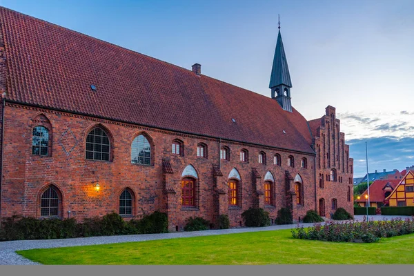 デンマークのHelsingorにあるSaint Olaf教会の夕日の景色 — ストック写真