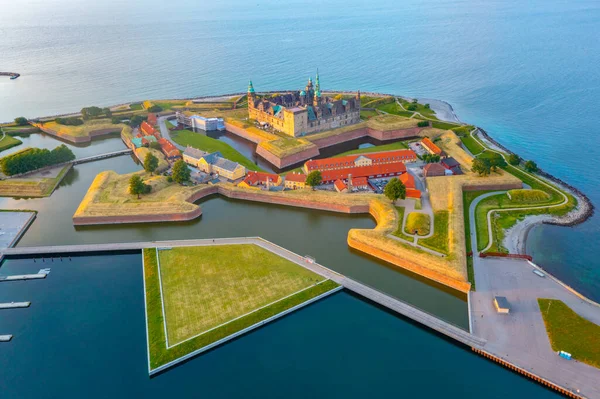 Вид Закат Замка Иборг Хельсингоре Дания — стоковое фото