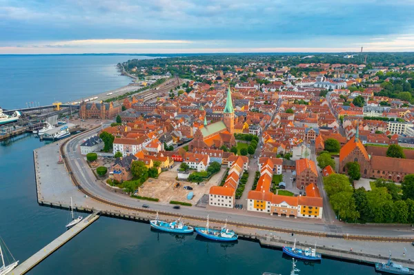 Danimarka Nın Helsingor Kentinin Günbatımı Manzarası — Stok fotoğraf