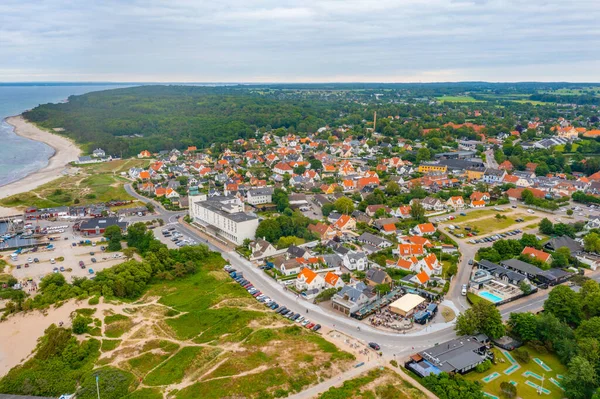 stock image Aerial view of Danish town Hornbaek.