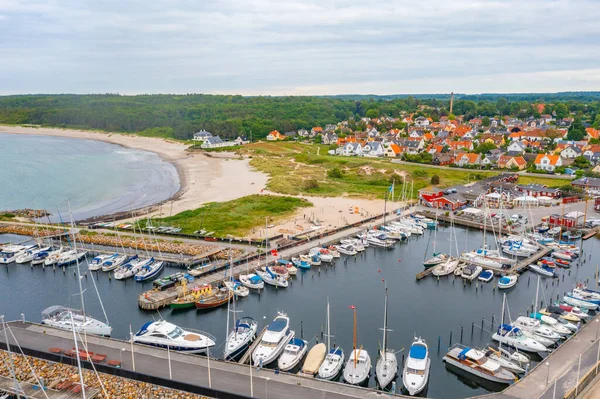 Aerial View Danish Town Hornbaek Royalty Free Stock Images