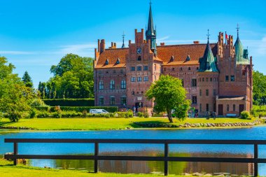Danimarka 'da güneşli bir günde izlenen Egeskov yuvası.