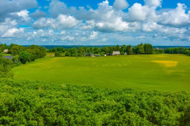 Danimarka 'daki Funen Adası' nın tarım manzarası.
