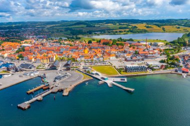 Danimarka 'nın İbne kasabasının hava manzarası.