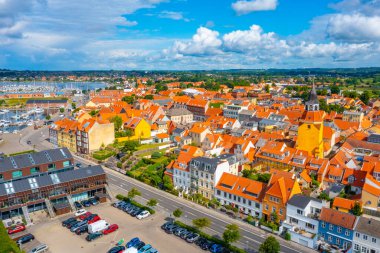 Danimarka şehir manzarası Faaborg.