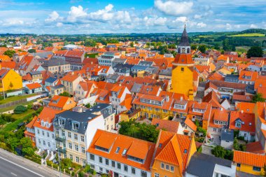 Danimarka şehir manzarası Faaborg.