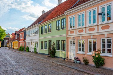 Danimarka 'nın Odense kentindeki ortaçağ sokağı..