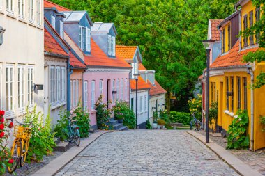 Danimarka 'nın Odense kentindeki ortaçağ sokağı..