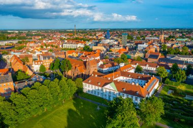 Danimarka 'daki Odense yuvası kalesinin hava görüntüsü.