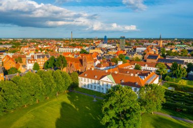 Danimarka 'daki Odense yuvası kalesinin hava görüntüsü.
