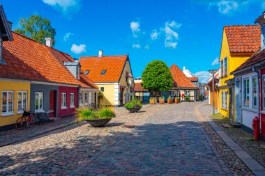 Danimarka, Odense 'nin merkezinde renkli bir cadde..