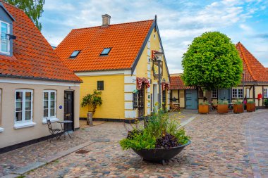 Danimarka, Odense 'nin merkezinde renkli bir cadde..