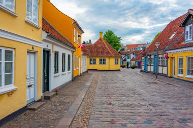 Danimarka, Odense 'nin merkezinde renkli bir cadde..