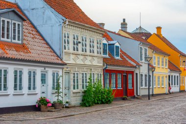 Danimarka, Odense 'nin merkezinde renkli bir cadde..