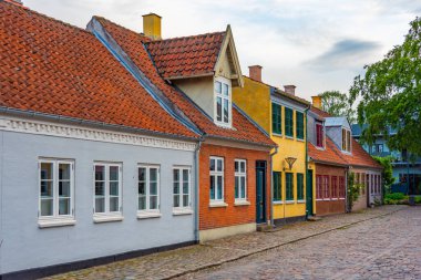 Danimarka, Odense 'nin merkezinde renkli bir cadde..