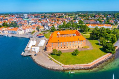 Danimarka kenti Sonderborg 'un Panorama manzarası.