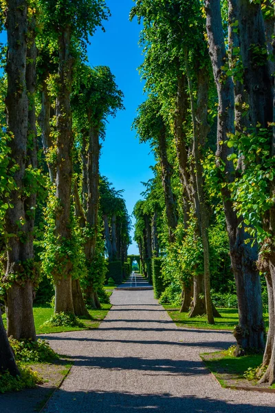 stock image Gardens at Egeskov slot viewed during a sunny day in Denmark.