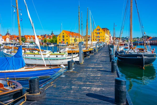 Utsikt Över Gamla Båtar Vid Marinan Svendborg Danmark — Stockfoto