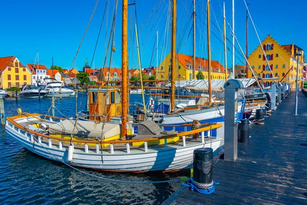 Utsikt Över Gamla Båtar Vid Marinan Svendborg Danmark — Stockfoto