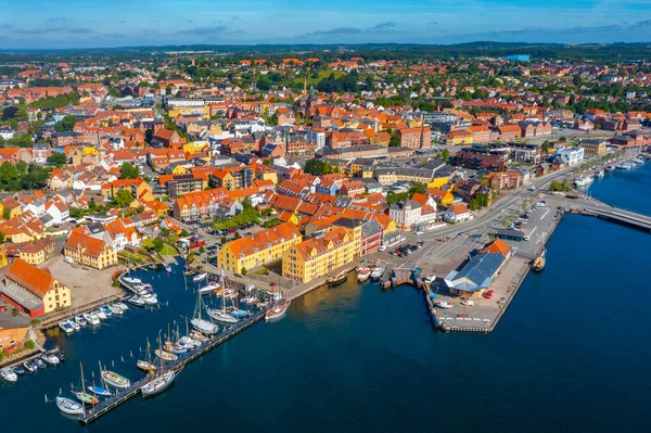 stock image Aerial view of Danish town Svendborg.