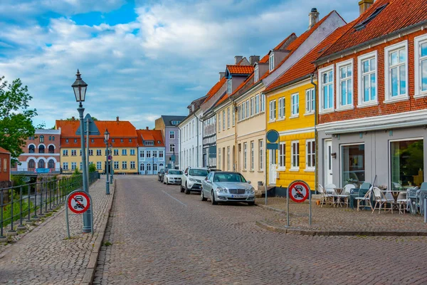 Colorful Street Danish Town Nyborg — Stock Photo, Image