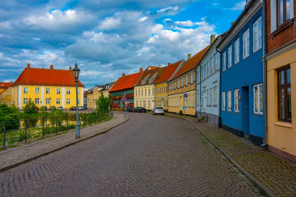 Strada Colorata Nella Città Danese Nyborg — Foto Stock