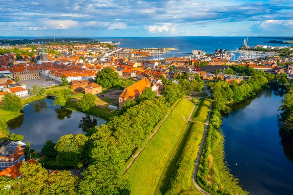 Vista Aérea Ciudad Danesa Nyborg — Foto de Stock
