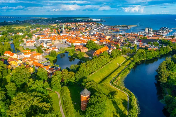 Flygfoto Över Danska Staden Nyborg — Stockfoto